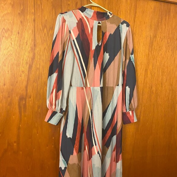 Eloquii Multicolor Tie Neck Dress Size 14 - Picture 1 of 3